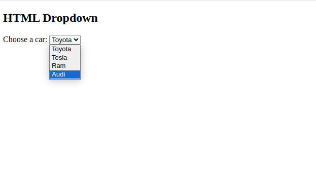 html dropdown